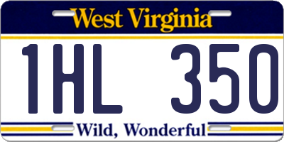 WV license plate 1HL350