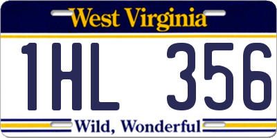 WV license plate 1HL356