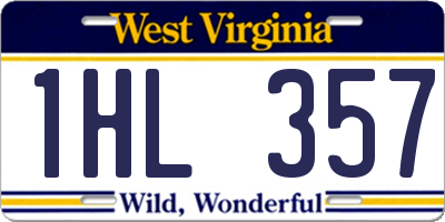 WV license plate 1HL357