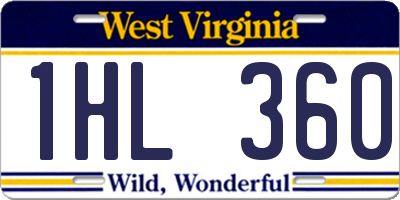 WV license plate 1HL360