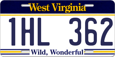 WV license plate 1HL362