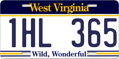 WV license plate 1HL365