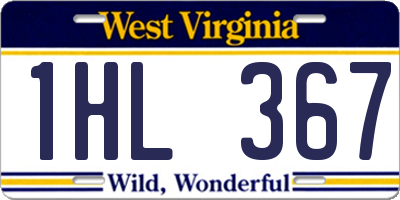 WV license plate 1HL367