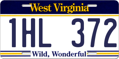 WV license plate 1HL372
