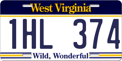 WV license plate 1HL374
