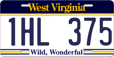 WV license plate 1HL375
