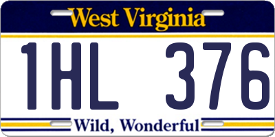 WV license plate 1HL376