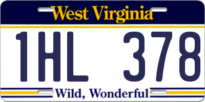 WV license plate 1HL378