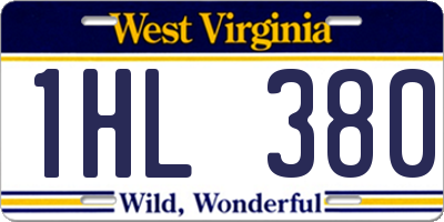 WV license plate 1HL380