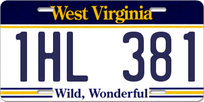 WV license plate 1HL381
