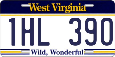 WV license plate 1HL390