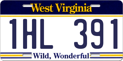 WV license plate 1HL391
