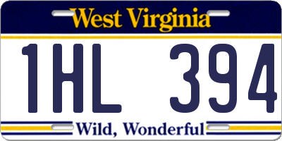WV license plate 1HL394