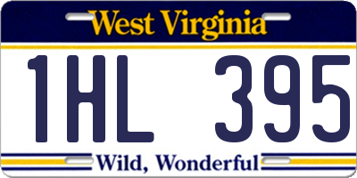 WV license plate 1HL395