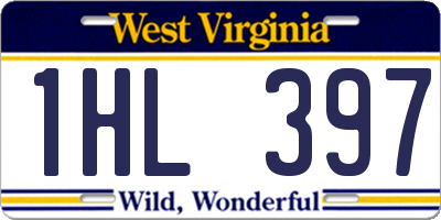 WV license plate 1HL397