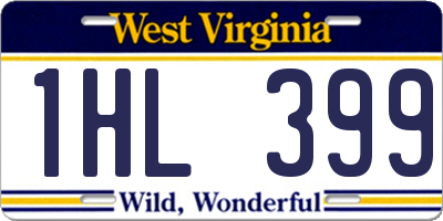 WV license plate 1HL399