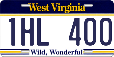 WV license plate 1HL400