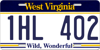 WV license plate 1HL402