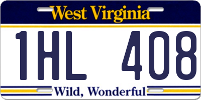 WV license plate 1HL408