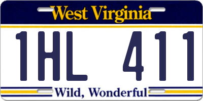 WV license plate 1HL411
