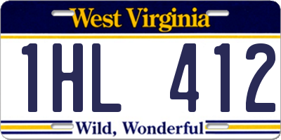 WV license plate 1HL412