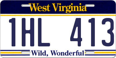 WV license plate 1HL413