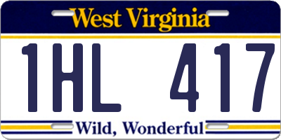 WV license plate 1HL417