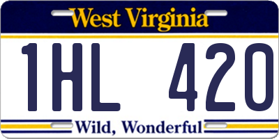 WV license plate 1HL420