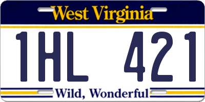 WV license plate 1HL421