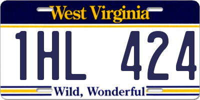 WV license plate 1HL424