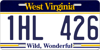 WV license plate 1HL426