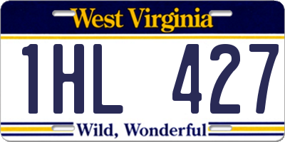 WV license plate 1HL427