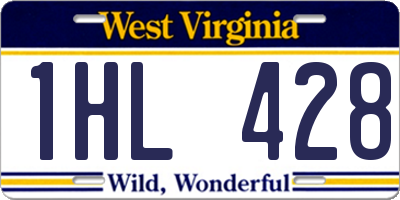 WV license plate 1HL428