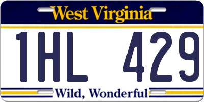 WV license plate 1HL429
