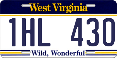 WV license plate 1HL430