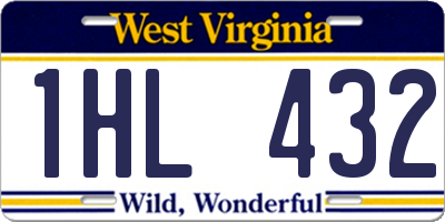 WV license plate 1HL432