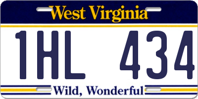WV license plate 1HL434