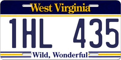 WV license plate 1HL435