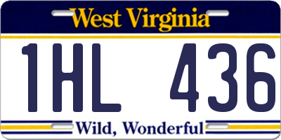 WV license plate 1HL436