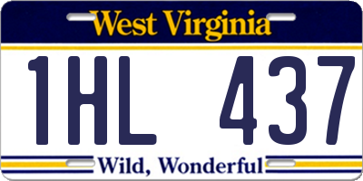 WV license plate 1HL437