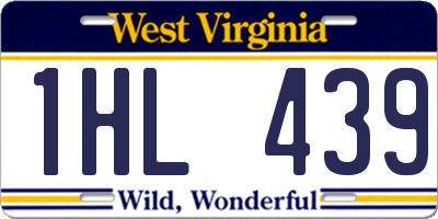 WV license plate 1HL439