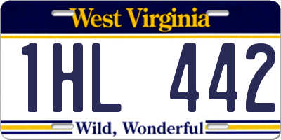 WV license plate 1HL442