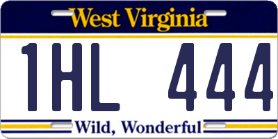 WV license plate 1HL444