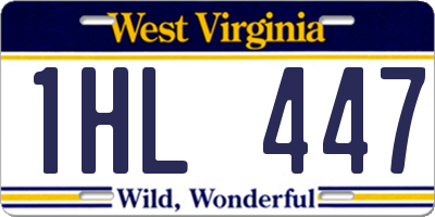 WV license plate 1HL447