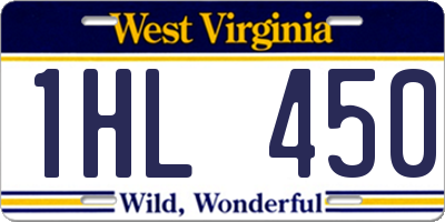 WV license plate 1HL450