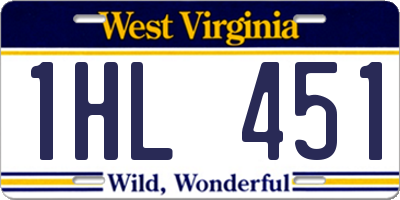 WV license plate 1HL451
