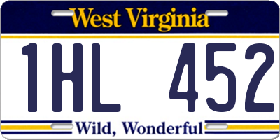 WV license plate 1HL452