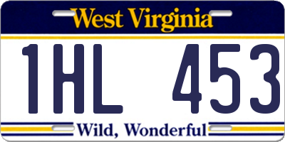 WV license plate 1HL453