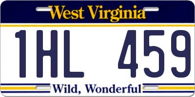 WV license plate 1HL459