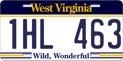 WV license plate 1HL463